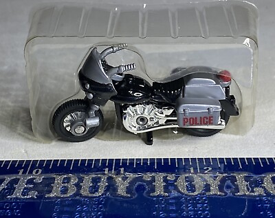 #ad 1998 Matchbox Police Motorcycle #35 Black Red Rear Berry MINT 1:64