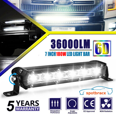 #ad #ad 7inch Slim LED Work Light Bar Driving White Offroad Lamp Fog Spot Truck SUV ATV