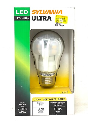 #ad #ad Sylvania Ultra LED A19 60W Using 12W Soft White Dimmable Medium Base Light Bulb
