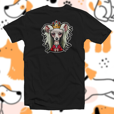 #ad Chinese Crested Princess #1 COTTON T SHIRT Dog Canine K9 Art Fur Baby Family