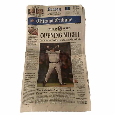 #ad Chicago Tribune Newspaper 2005 World Series Game 1 October 23 2005 White Sox