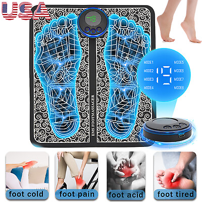 #ad Portable Electric Foot Massager Pad Muscle Stimulator Blood Circulation Mat US