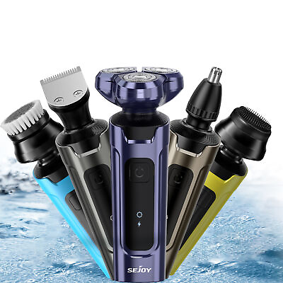 #ad SEJOY 5 in 1 Electric Razor Men Cordless Dry Wet Shavers Nose Hair Beard Trimmer