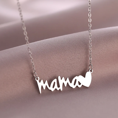 #ad Stainless Steel Necklaces Mama Heart Pendant Female Chain Choker Mother Festival