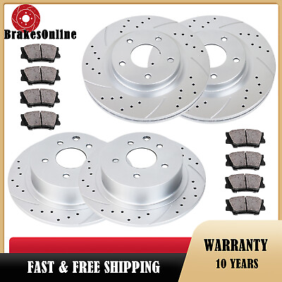 #ad Front Rear Brake Rotors Pads for 2014 19 Nissan Altima Sedan Drilled Slotted Kit