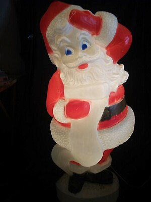 #ad #ad Vintage Santa Claus w Naughty Nice List Union 44quot; Lighted Light Up Blow Mold