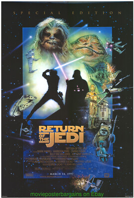 #ad RETURN OF THE JEDI Re Release 1997 MOVIE POSTER Original SS 27x40 STAR WARS