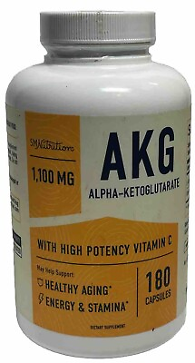 #ad SM Nutrition AKG Alpha Ketoglutarate 1100 MG 180 Caps Exp 7 2025