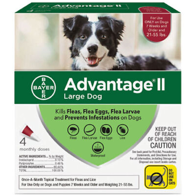 #ad Bayer Advantage II Flea Prevention and Treatment for Large Dogs Pack of 4