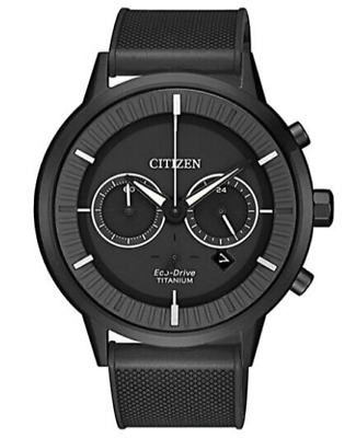 #ad Citizen Men#x27;s Eco Drive Titanium Gray Chronograph Calendar Watch 42MM CA4405 17H