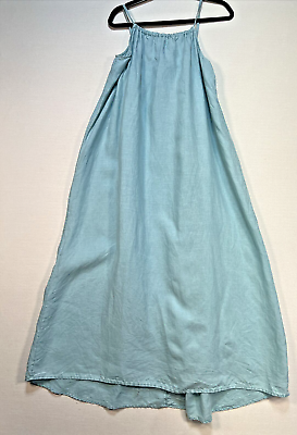 #ad Beacon Cove 100% Linen Maxi Dress Size M Light Blue Lagonlook Minimalist