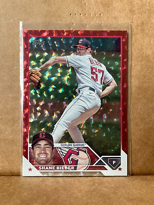 #ad Shane Bieber 2023 Topps Series One Red Foil 199 #298
