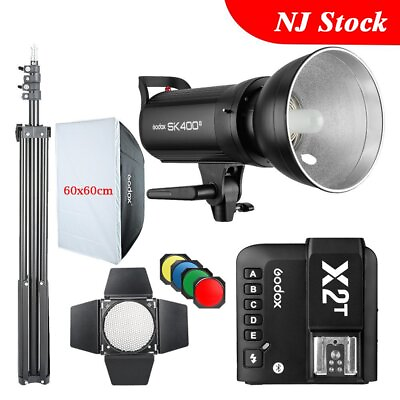 #ad US Godox SK400II Studio Flash LightX2T TriggerBD 0460*60cm Softbox Stand Kit
