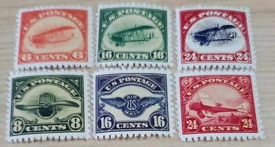 #ad US Stamps SC# C1 C6 Air Mail Stamp Replica Set Reproductions Place Holders