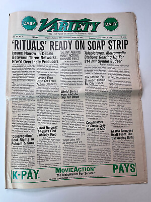 #ad Variety Daily Newspaper Oct 19 1983 Rituals Movie Casting Celeb