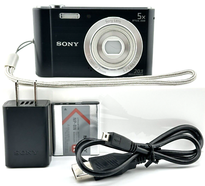 #ad Sony CyberShot DSC W800 Digital Camera 20.1 MP 5x Zoom Black Near MINT
