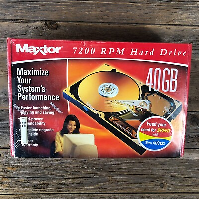#ad Maxtor Hard Drive 40GB Diamond Max Plus 7200 RPM Max Blast Plus NEW