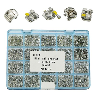 #ad US Dental Orth Bracekets Metal MIM CNC Mini Standard Roth MBT 022 345 with Hooks