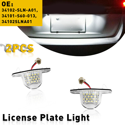 #ad 2PCS For Honda CR V HR V Fit Odyssey Element LED License Plate Lights Tag White