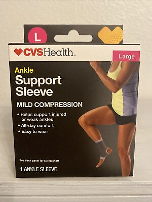 #ad ANKLE SUPPORT SLEEVE SIZE LARGE MILD COMPRESSION CVS HEATH BRAND NEW