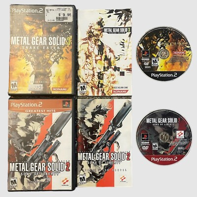 #ad Metal Gear Solid PS2 GAME LOT Snake Eater amp; Sons of Liberty Complete Untested