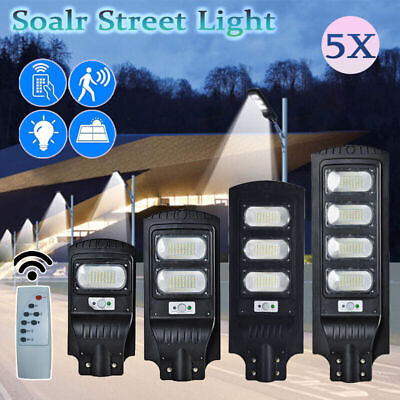 #ad 5X LED Solar Street Lamp 150W 600W Cool White Security Outdoor Garden Lamp US