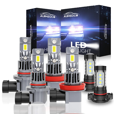 #ad #ad LED Headlight Fog Light Bulbs Kit For Chevy Silverado 1500 2500 2007 2015 10000K