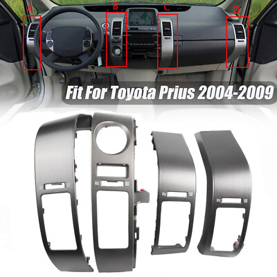 #ad 4x Center Inner A C Dash Air Vent Panel Cover Trim Set For 2004 09 Toyota Prius