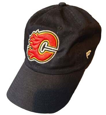 #ad Calgary Flames Fanatics Branded Unstructured Logo Adjustable Hat Black