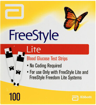 #ad 100 Free Style Lites Test Strips EXP 11 2024 to 2025 USA SHIPPER imported