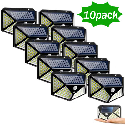 #ad Solar Power 100 LEDS Light PIR Motion Sensor Outdoor Security Lamp Wall Garden