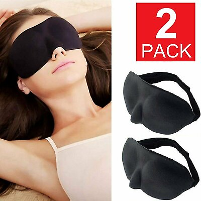 #ad 2 Pack Travel 3D Eye Mask Sleep Soft Padded Shade Cover Rest Relax Blindfold
