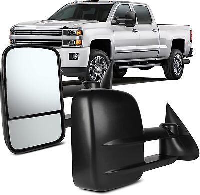 #ad For 99 06 Chevy Silverado GMC Sierra 1500 2500 3500 Manual Towing Mirrors Pair