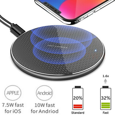 #ad Wireless Charger Fast Charging Pad Dock Mat For iPhone Samsung Google LG
