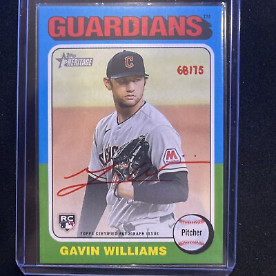 #ad GAVIN WILLIAMS 2024 Topps Heritage Real One Red Ink RC Auto 75 GUARDIANS