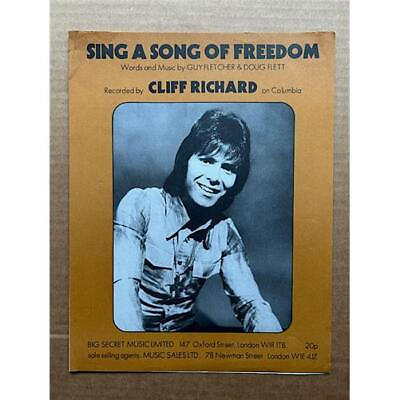 #ad CLIFF RICHARD SING A SONG OF FREEDOM SHEET MUSIC original 1971 fold out sheet wi