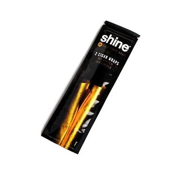 #ad NEW Shine 24K 24 Karat Gold CIGAR Wraps Rolling Paper Package Wrap 2 per Pack