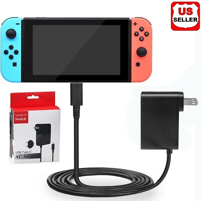 #ad AC Adapter Power Supply for Nintendo Switch Wall amp; Travel Charger Plug Cord US