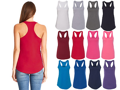 #ad Womens RACER BACK Tank Top Light Weight Casual Basic A Shirt Yoga Gym Workout