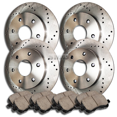 #ad A1163 FIT 2015 2016 2017 Chevy Tahoe Non Police Brake Rotors Ceramic Pads FR