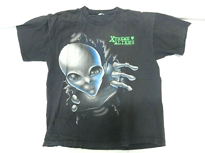 Vintage Signal Apparel Xtreme Aliens Graphic T Shirt Black