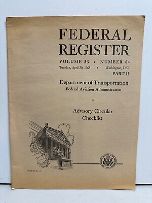 #ad #ad Federal Register Vol 33 No 84 Part II Dept of Transportation Advisory Circular