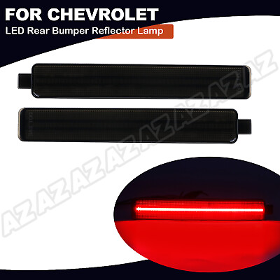 #ad 2X Red Bumper LED Reflector Light Smoked For Chevrolet Equinox Trailblazer SS