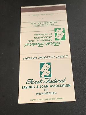 #ad Vintage Pennsylvania Matchbook: “First Federal Of Wilkinsburg” Pittsburgh PA