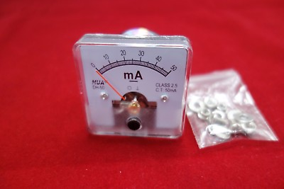 #ad 1PC DC 0 50MA Analog Ammeter Panel AMP Current Meter 50*50mm direct Connect