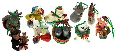 #ad The Danbury Mint Animal Christmas Ornaments Lot 10 Rhino Lamb Koala Bear Polar