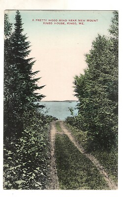 #ad Kineo ME Wood Road New Mount Kineo House 1911 Vintage Postcard