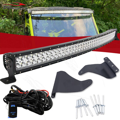Fit 16 23 Can am Defender Pro Fit Cage Roof 52#x27;#x27; Curved LED Light Bar Mount Kits