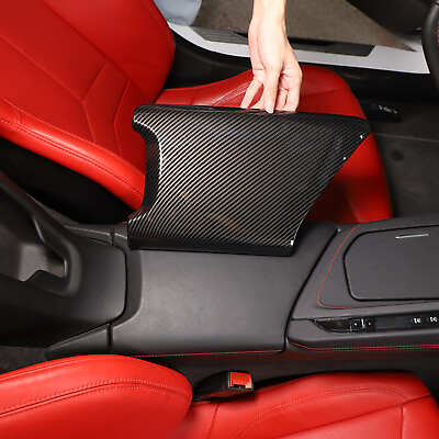 #ad ABS Carbon Fiber Interior Center Armrest Trim Cover For Corvette C8 2020 2023