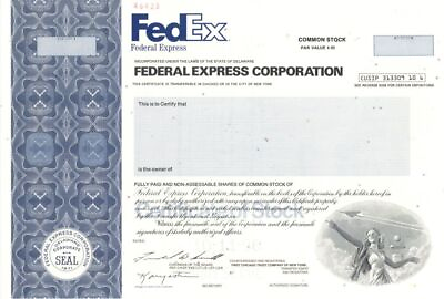 #ad Federal Express Corporation FedEx Specimen Stock Specimen Stocks amp; Bonds